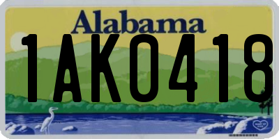 AL license plate 1AK0418