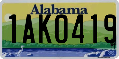 AL license plate 1AK0419