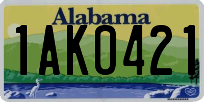AL license plate 1AK0421