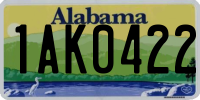 AL license plate 1AK0422