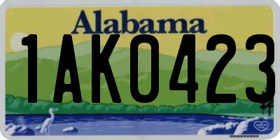 AL license plate 1AK0423