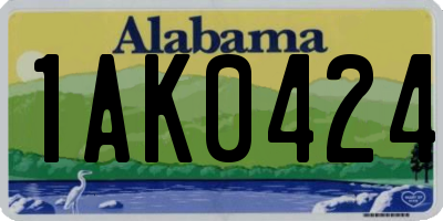 AL license plate 1AK0424