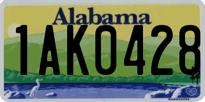 AL license plate 1AK0428