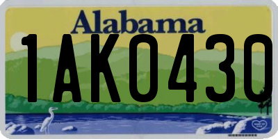 AL license plate 1AK0430
