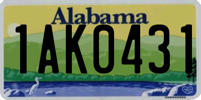 AL license plate 1AK0431