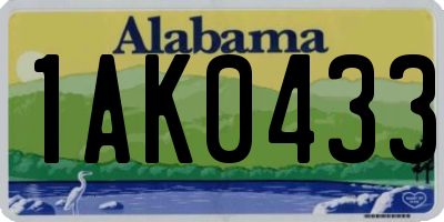 AL license plate 1AK0433