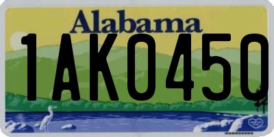 AL license plate 1AK0450