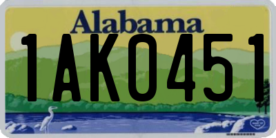 AL license plate 1AK0451
