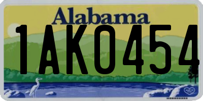 AL license plate 1AK0454