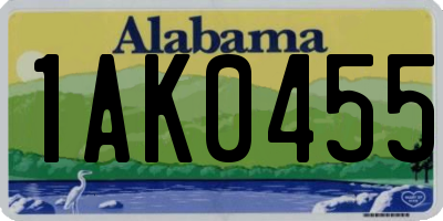 AL license plate 1AK0455