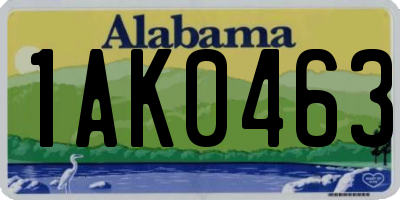 AL license plate 1AK0463