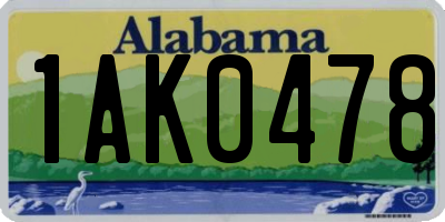 AL license plate 1AK0478