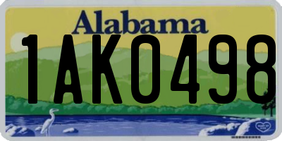 AL license plate 1AK0498