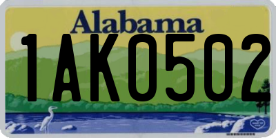 AL license plate 1AK0502