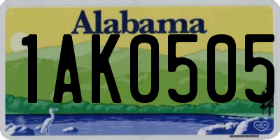 AL license plate 1AK0505