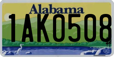 AL license plate 1AK0508