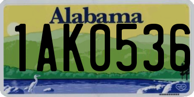 AL license plate 1AK0536