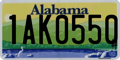 AL license plate 1AK0550