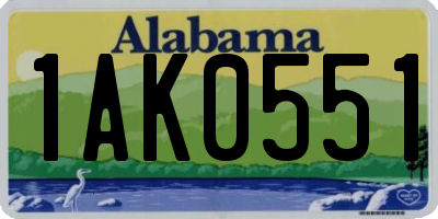 AL license plate 1AK0551