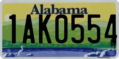 AL license plate 1AK0554