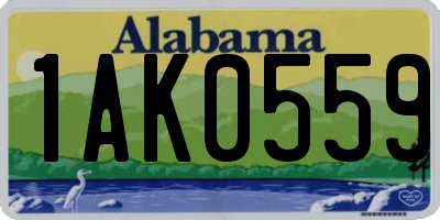 AL license plate 1AK0559