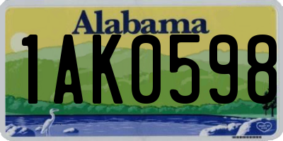 AL license plate 1AK0598