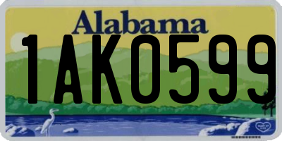 AL license plate 1AK0599