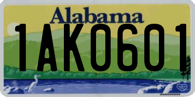 AL license plate 1AK0601