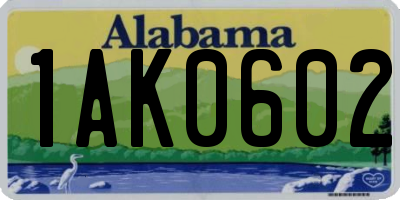 AL license plate 1AK0602