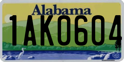 AL license plate 1AK0604