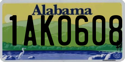 AL license plate 1AK0608