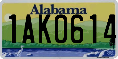 AL license plate 1AK0614