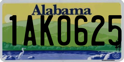 AL license plate 1AK0625