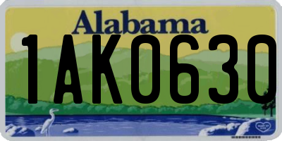 AL license plate 1AK0630