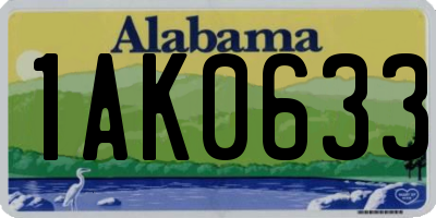 AL license plate 1AK0633