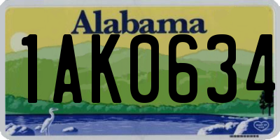 AL license plate 1AK0634
