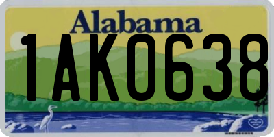 AL license plate 1AK0638