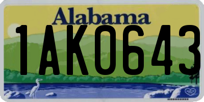 AL license plate 1AK0643