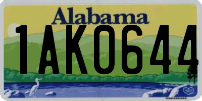 AL license plate 1AK0644
