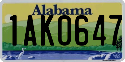 AL license plate 1AK0647