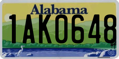 AL license plate 1AK0648