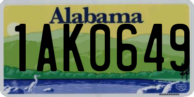 AL license plate 1AK0649