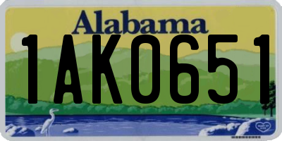 AL license plate 1AK0651
