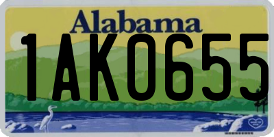 AL license plate 1AK0655
