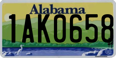 AL license plate 1AK0658