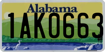 AL license plate 1AK0663