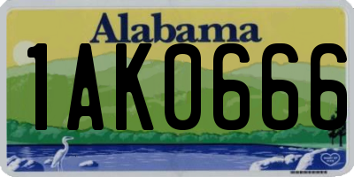 AL license plate 1AK0666