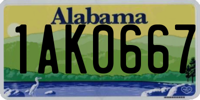 AL license plate 1AK0667