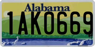 AL license plate 1AK0669