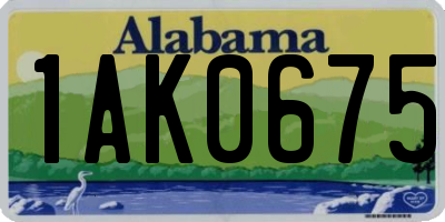 AL license plate 1AK0675